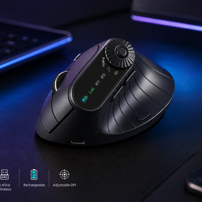 ErgoFlow Vertical Wireless Mouse