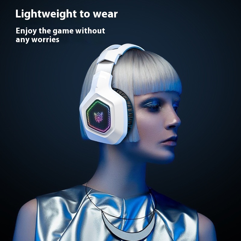 Wireless Gaming Headset Wearing Bluetooth 24g Headset RGB Luminous Headphones - Image 5