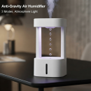 AeroGlow anti gravity humidifier with levitating water drops on a desk